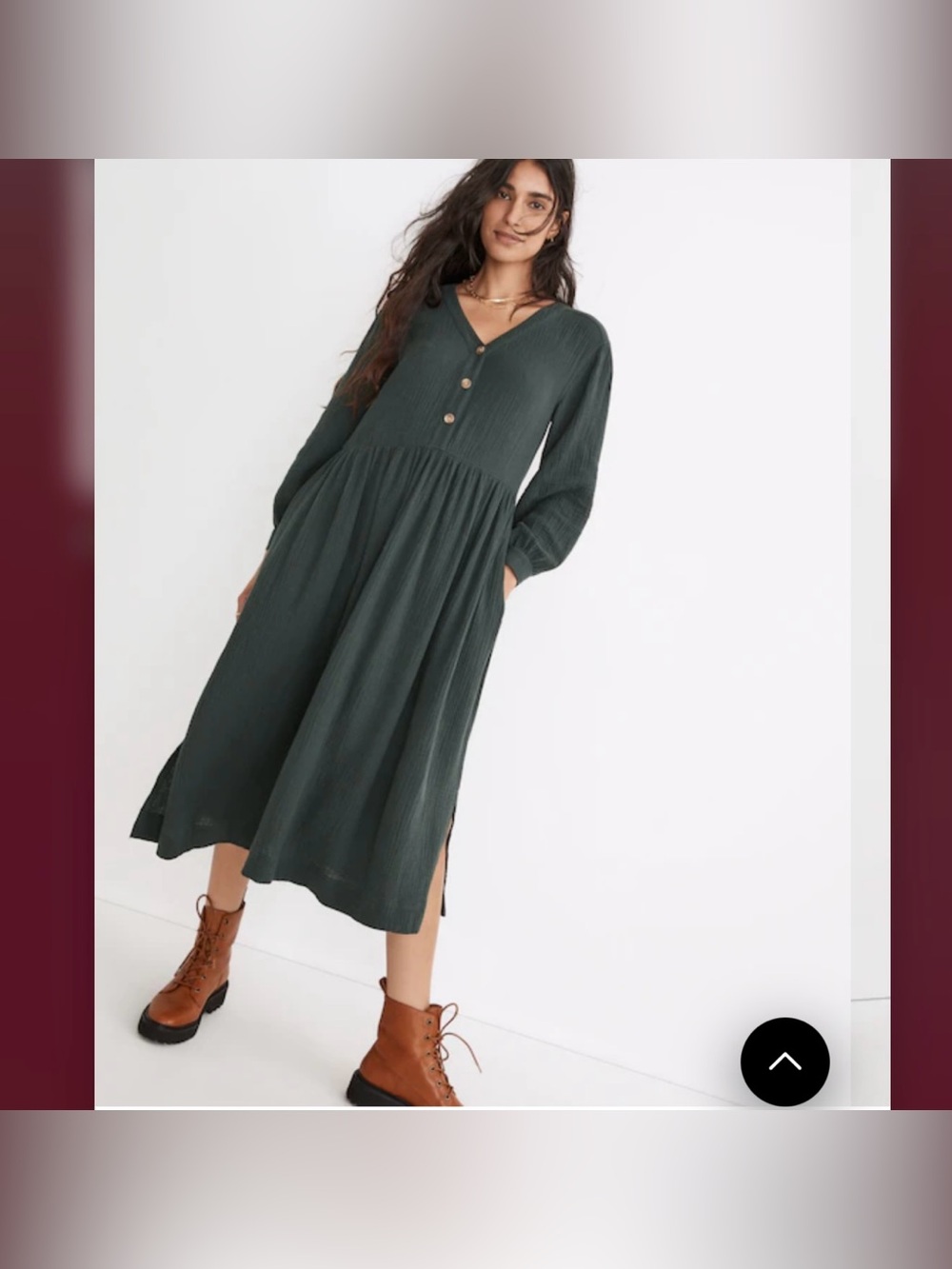 Madewell Lightspun Button Dress Cottagecore Gauze Lagenlook 4 Green Midi

Some f